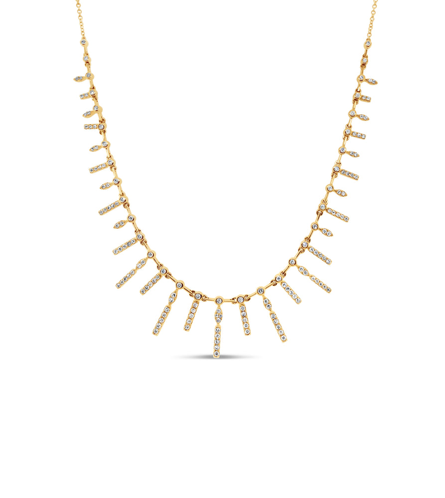Diamond Princess Necklace - 14K Yellow Gold - OLIVE & CHAIN Fine Jewelry