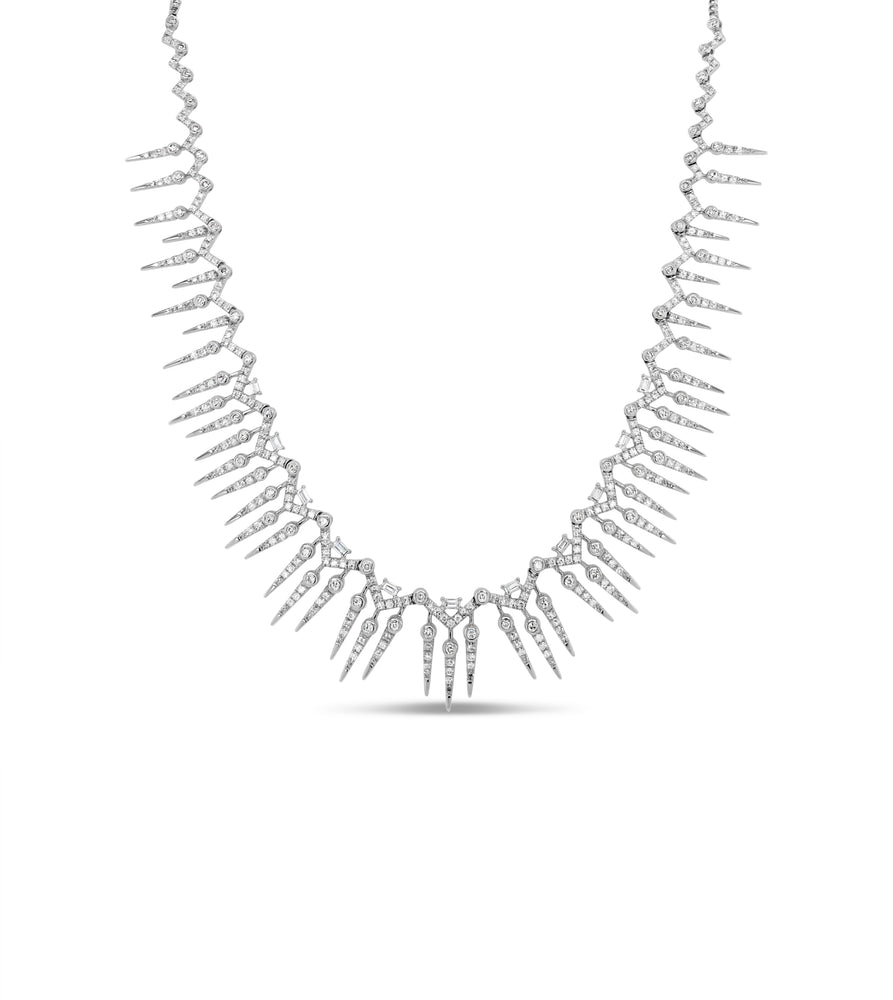 Diamond Queen Necklace - 14K White Gold - OLIVE & CHAIN Fine Jewelry