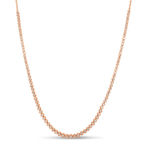 Diamond Bezel Tennis Necklace - 14K Rose Gold - Olive & Chain Fine Jewelry
