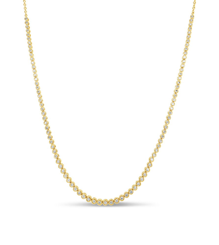 Diamond Bezel Tennis Necklace - 14K Yellow Gold - Olive & Chain Fine Jewelry