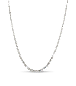 Diamond Bezel Tennis Necklace - 14K White Gold - Olive & Chain Fine Jewelry