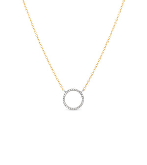 Diamond Open Circle Necklace - 14K  - Olive & Chain Fine Jewelry