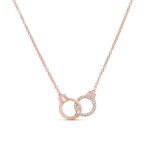Diamond Handcuff Necklace - 14K Rose Gold - OLIVE & CHAIN Fine Jewelry