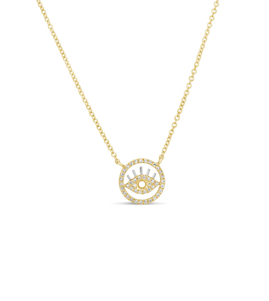 Diamond Eye Necklace - 14K Yellow Gold - Olive & Chain Fine Jewelry