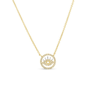 Diamond Eye Necklace - 14K Yellow Gold - Olive & Chain Fine Jewelry