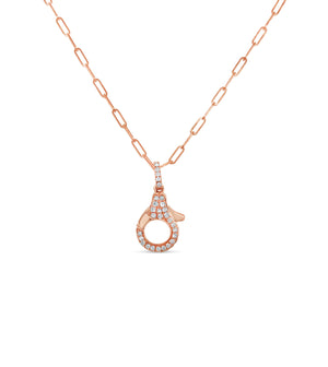 Diamond Lobster Clasp Paperclip Necklace - 14K Rose Gold - Olive & Chain Fine Jewelry