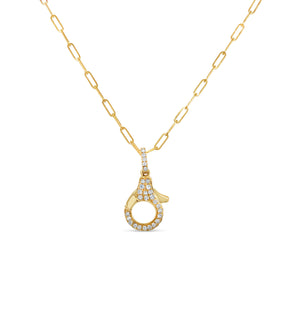 Diamond Lobster Clasp Paperclip Necklace - 14K Yellow Gold - Olive & Chain Fine Jewelry