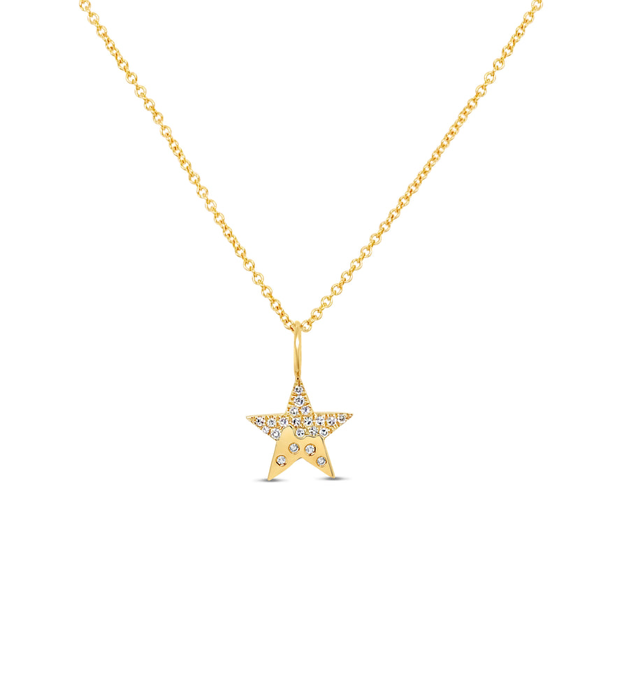 Diamond Celestial Star Necklace - 14K Yellow Gold - OLIVE & CHAIN Fine Jewelry