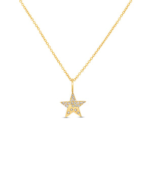 Diamond Celestial Star Necklace - 14K Yellow Gold - OLIVE & CHAIN Fine Jewelry