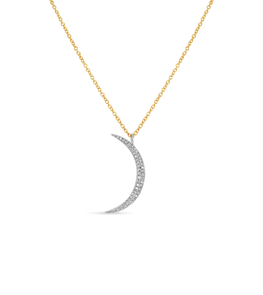 Diamond Crescent Moon Necklace - 14K  - Olive & Chain Fine Jewelry