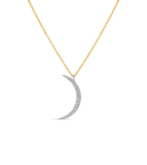 Diamond Crescent Moon Necklace - 14K - OLIVE & CHAIN Fine Jewelry