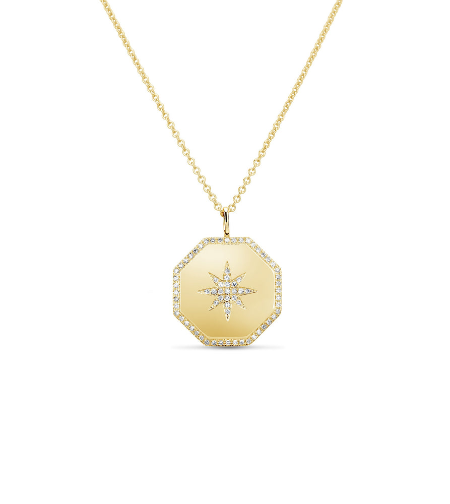 Diamond North Star Necklace - 14K Yellow Gold - OLIVE & CHAIN Fine Jewelry