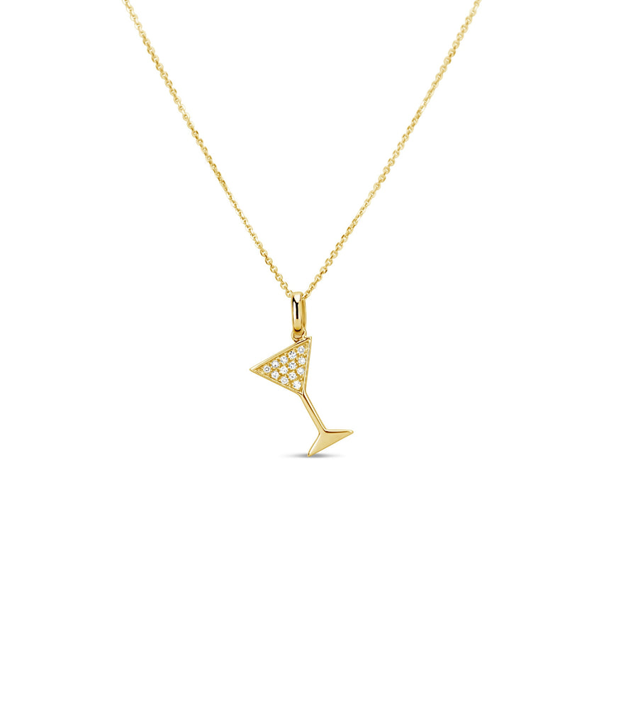 Diamond Martini Necklace - 14K Yellow Gold - OLIVE & CHAIN Fine Jewelry