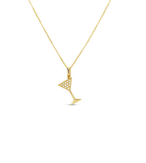 Diamond Martini Necklace - 14K Yellow Gold - OLIVE & CHAIN Fine Jewelry