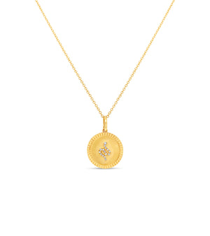 Diamond Snake Medallion Disc Necklace - 14K - OLIVE & CHAIN Fine Jewelry