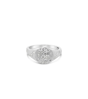 Diamond Celestial Pinky Ring - 14K White Gold / 6 - Olive & Chain Fine Jewelry