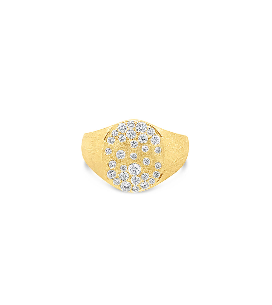 Diamond Celestial Signet Ring - 14K  - Olive & Chain Fine Jewelry