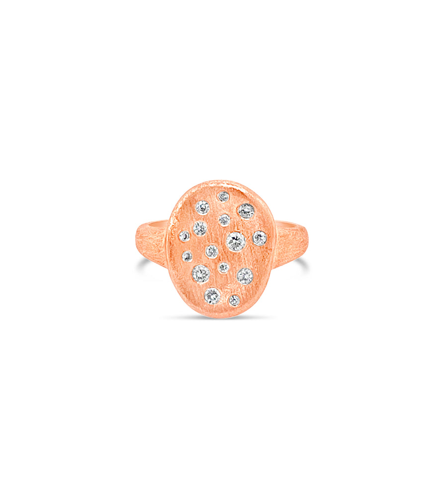 Diamond Celestial Concave Ring - 14K Rose Gold / 5 - Olive & Chain Fine Jewelry