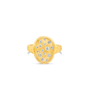 Diamond Celestial Concave Ring - 14K Yellow Gold / 5 - Olive & Chain Fine Jewelry