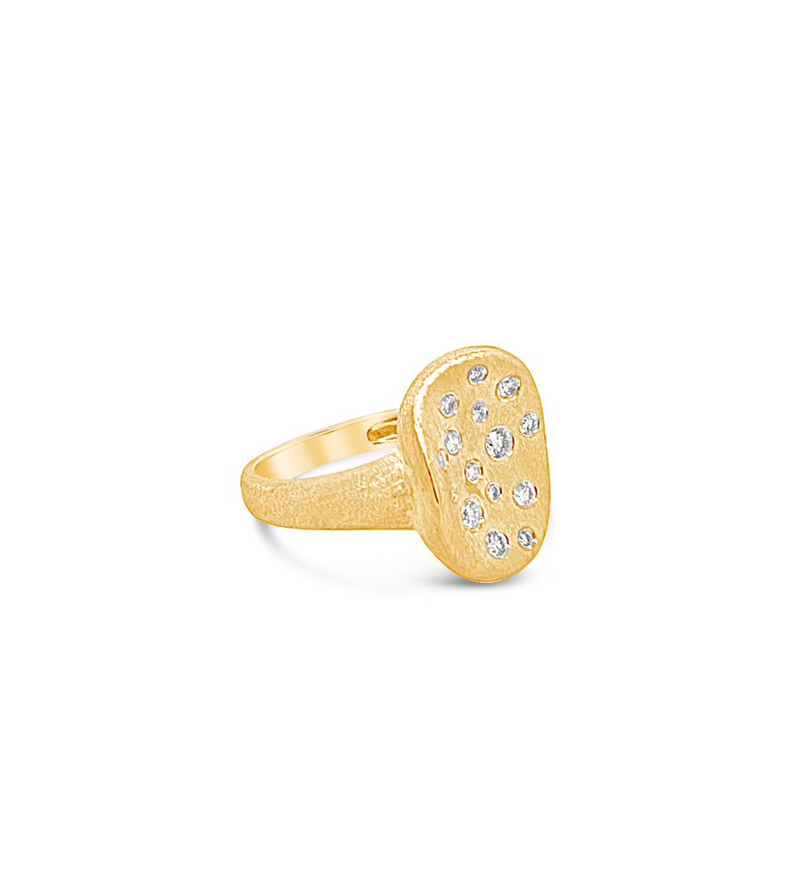 Diamond Celestial Concave Ring - 14K  - Olive & Chain Fine Jewelry