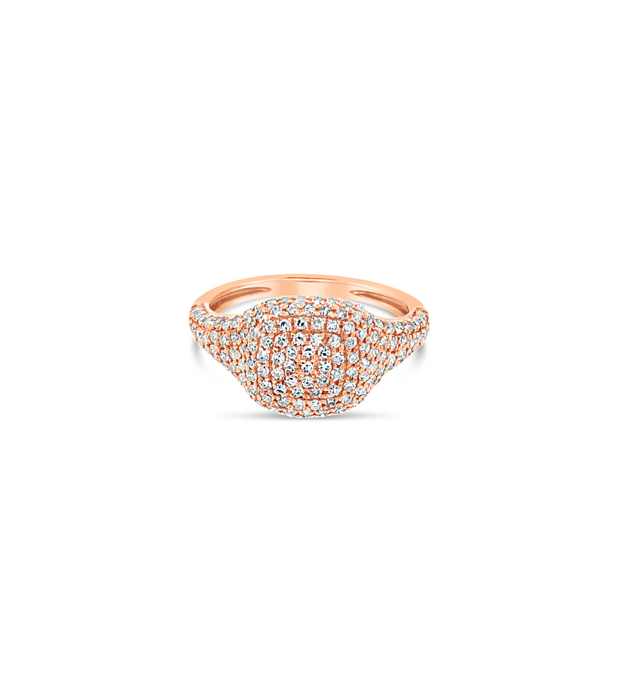Diamond Cushion Pinky Ring - 14K Rose Gold / 3 - Olive & Chain Fine Jewelry