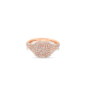 Diamond Cushion Pinky Ring - 14K Rose Gold / 3 - Olive & Chain Fine Jewelry