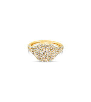 Diamond Cushion Pinky Ring - 14K Yellow Gold / 3 - Olive & Chain Fine Jewelry