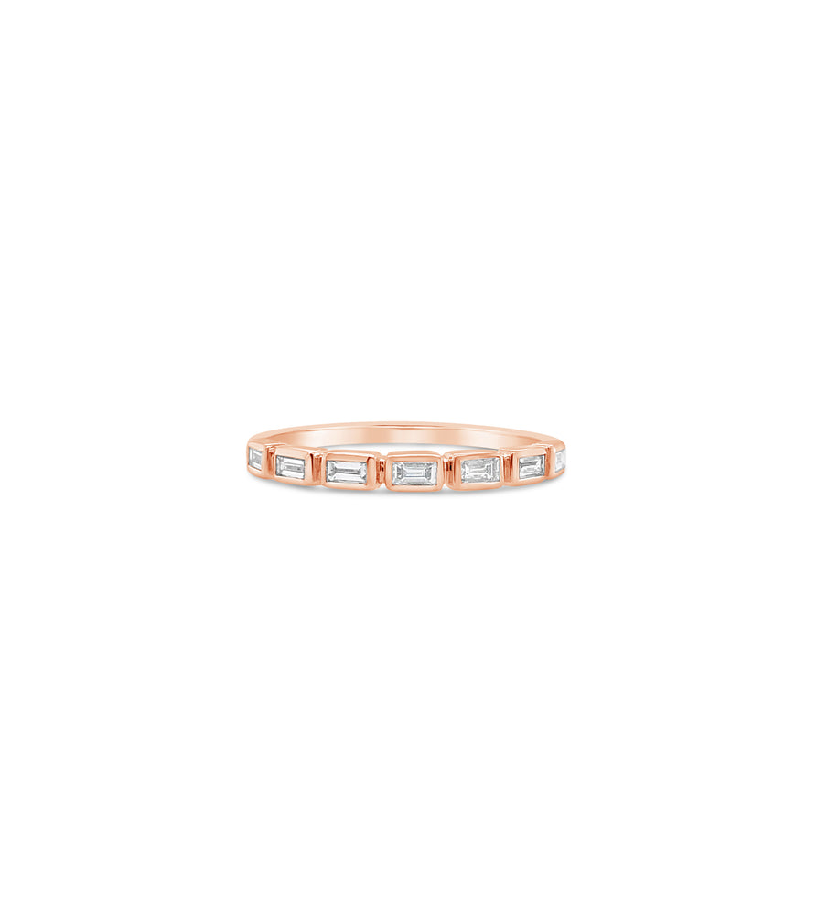 Diamond Baguette Bezel Set Band - 14K - OLIVE & CHAIN Fine Jewelry