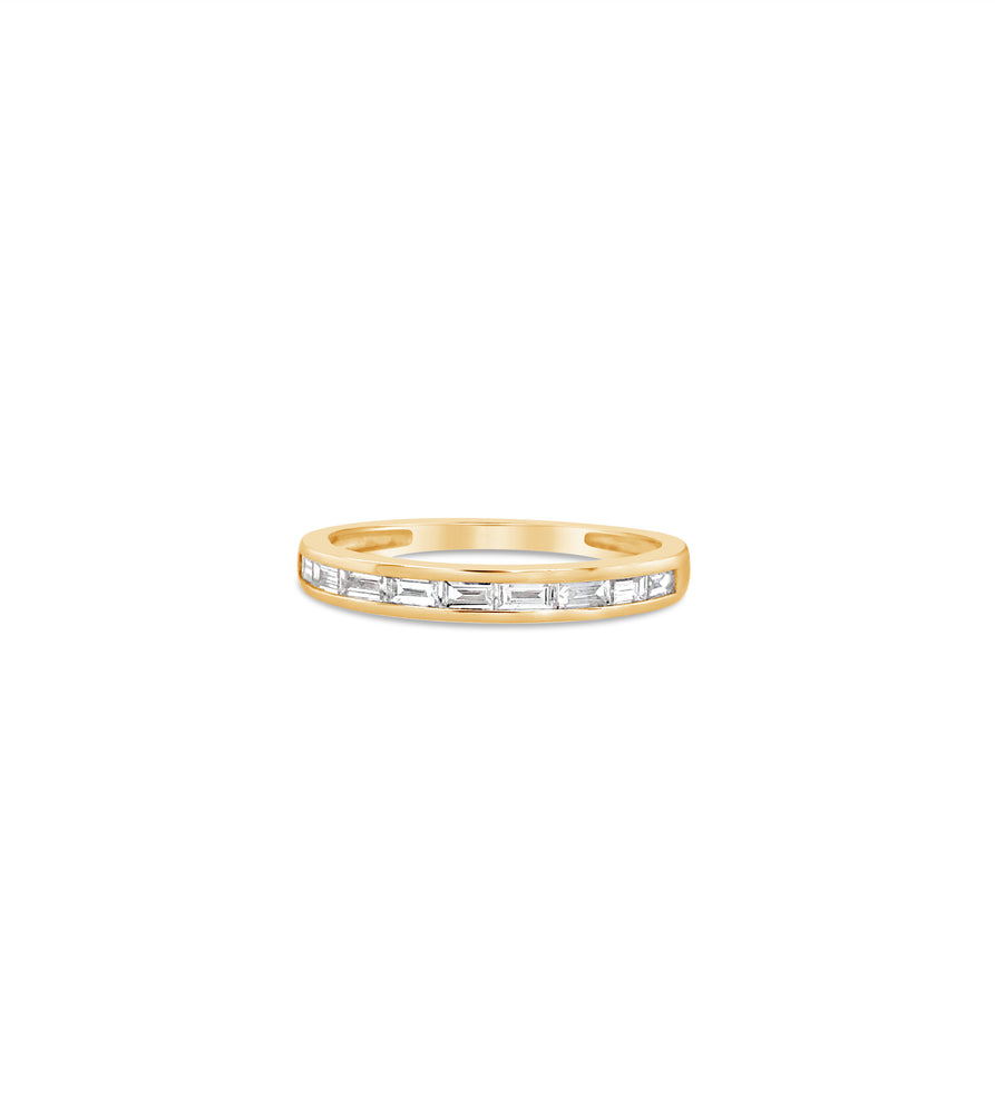 Diamond Baguette Channel Set Band - 14K Yellow Gold / 5 - OLIVE & CHAIN Fine Jewelry
