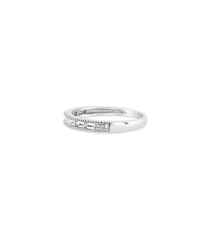 Diamond Baguette Milgrain Channel Set Band - 14K  - Olive & Chain Fine Jewelry
