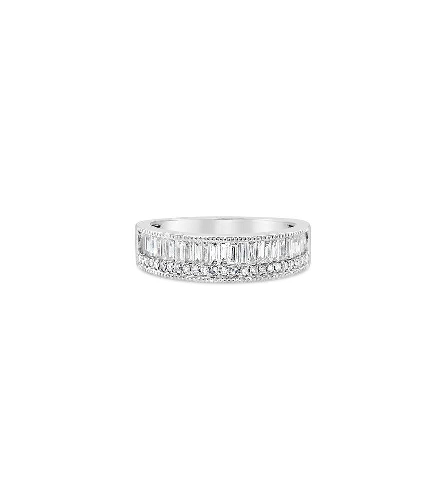 Diamond Baguette & Round Band - 14K  - Olive & Chain Fine Jewelry
