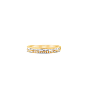 Baguette & Round Diamond Band - 14K Yellow Gold / 5 - Olive & Chain Fine Jewelry
