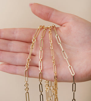 14k Gold Paperclip Link Chain Necklace - 14K  - Olive & Chain Fine Jewelry