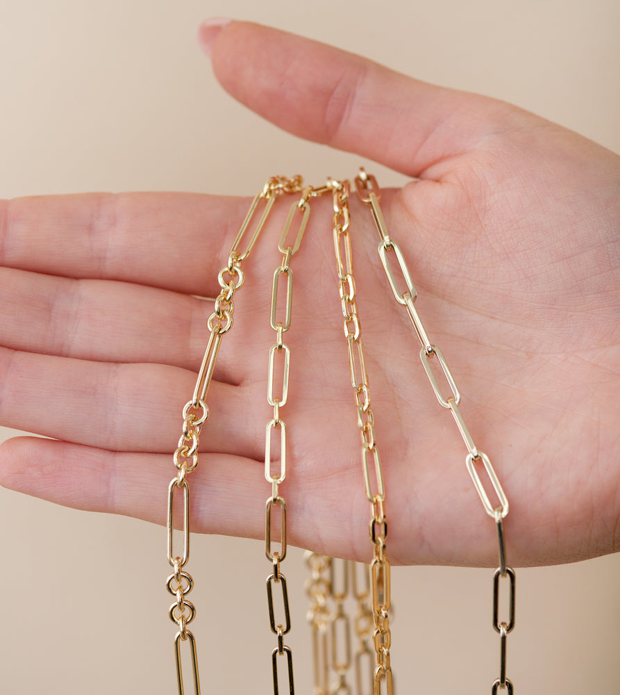 14k Gold Paperclip Belcher Chain Necklace - 14K - OLIVE & CHAIN Fine Jewelry