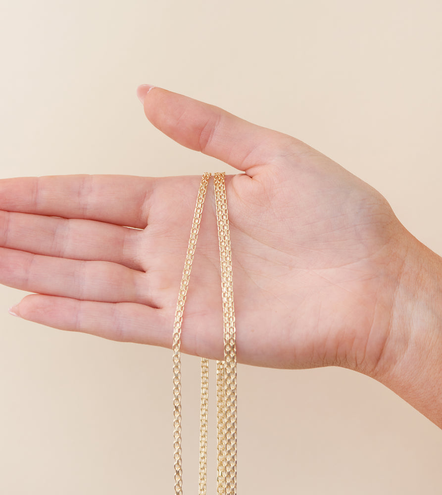 14k Gold Bismark Mesh Chain Necklace - 14K - OLIVE & CHAIN Fine Jewelry