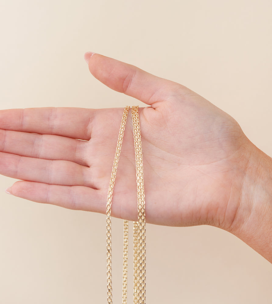 14k Gold Bismark Mesh Chain Necklace - 14K  - Olive & Chain Fine Jewelry