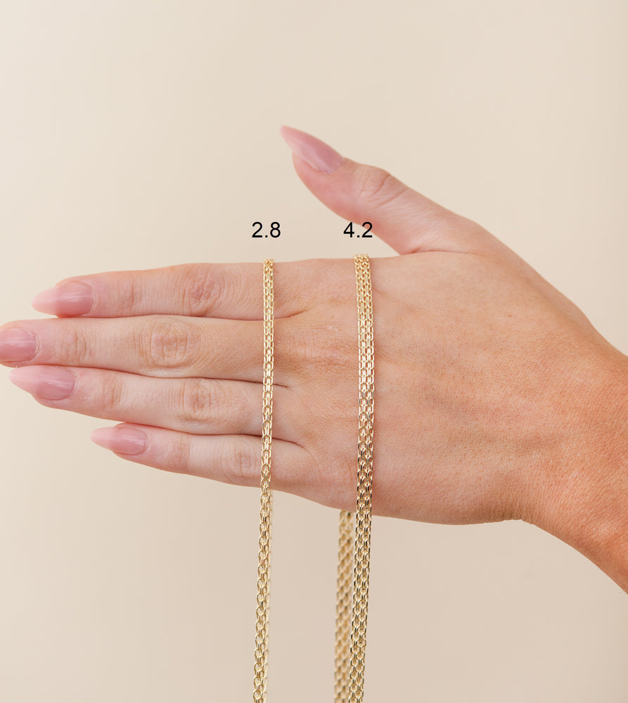 14k Gold Bismark Mesh Chain Necklace - 14K - OLIVE & CHAIN Fine Jewelry
