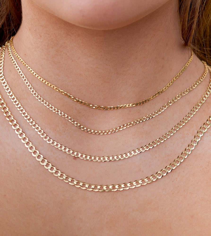 10k Gold Curb Link Chain Necklace - 14K  - Olive & Chain Fine Jewelry