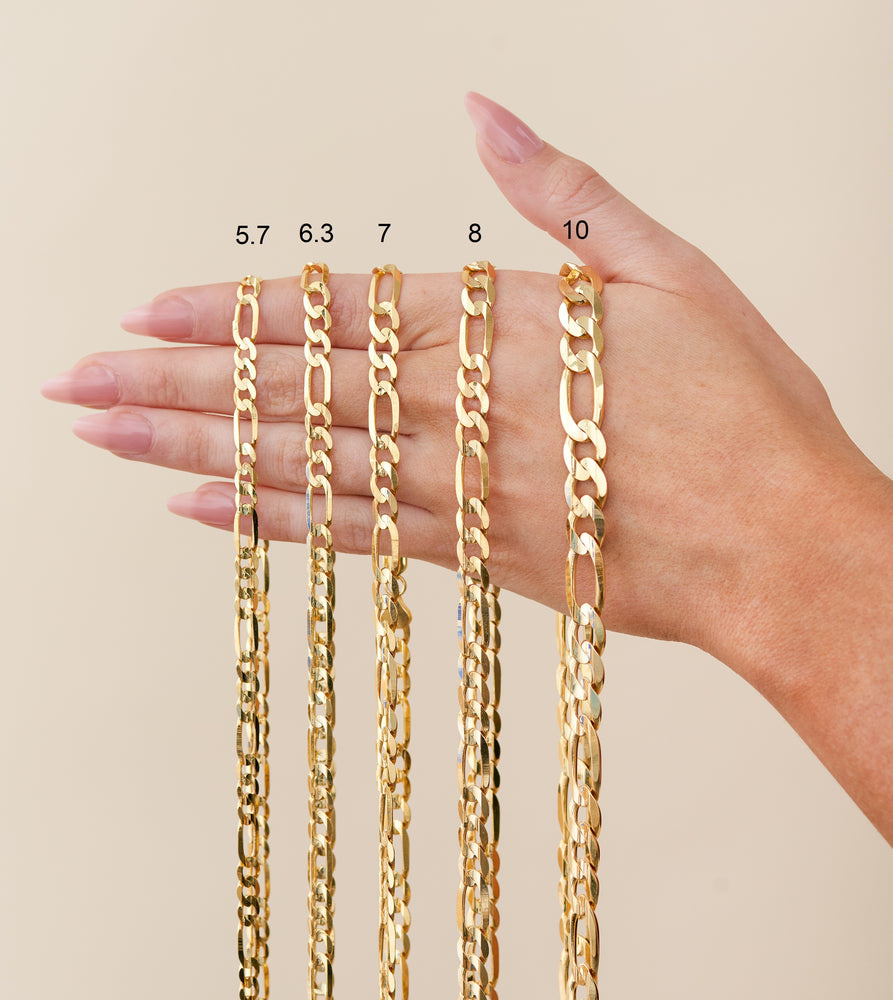 10k Gold Figaro Chain Necklace – OLIVE & CHAIN