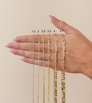 10k Gold Figaro Chain Necklace - 14K  - Olive & Chain Fine Jewelry