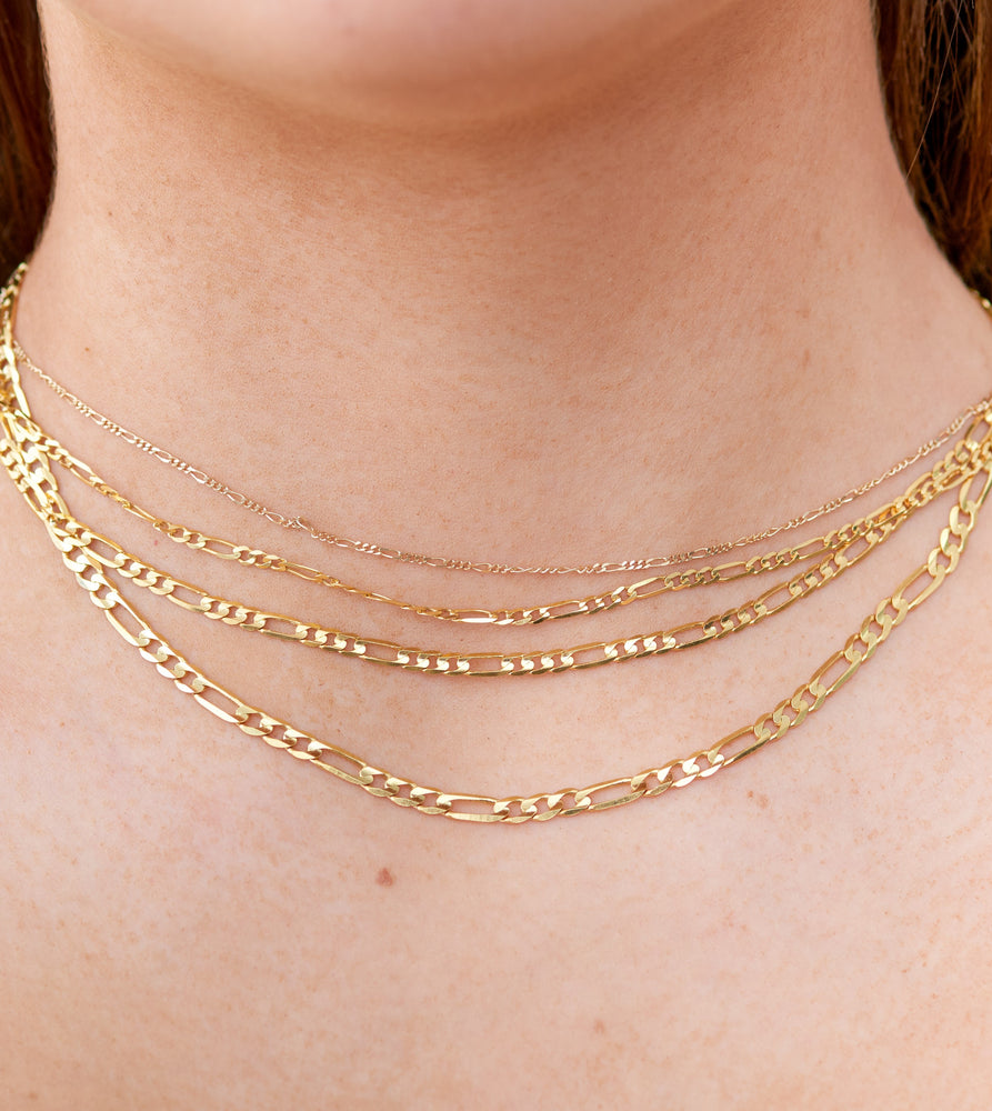 10k Gold Figaro Chain Necklace – OLIVE & CHAIN