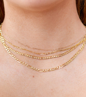 10k Gold Figaro Chain Necklace - 14K  - Olive & Chain Fine Jewelry