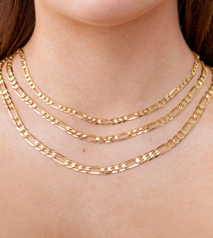 10k Gold Figaro Chain Necklace - 14K  - Olive & Chain Fine Jewelry