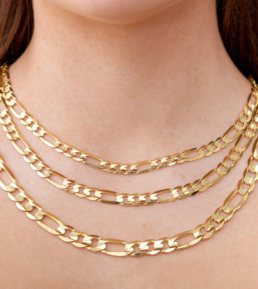 10k Gold Figaro Chain Necklace - 14K  - Olive & Chain Fine Jewelry