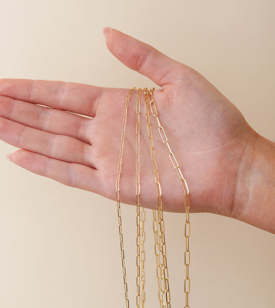10k Gold Paperclip Chain Necklace - 14K - OLIVE & CHAIN Fine Jewelry