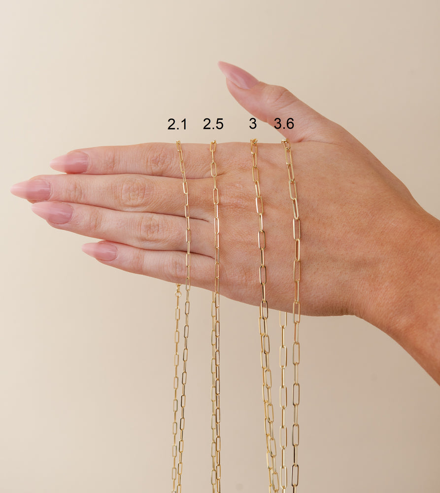 10k Gold Paperclip Chain Necklace - 14K - OLIVE & CHAIN Fine Jewelry
