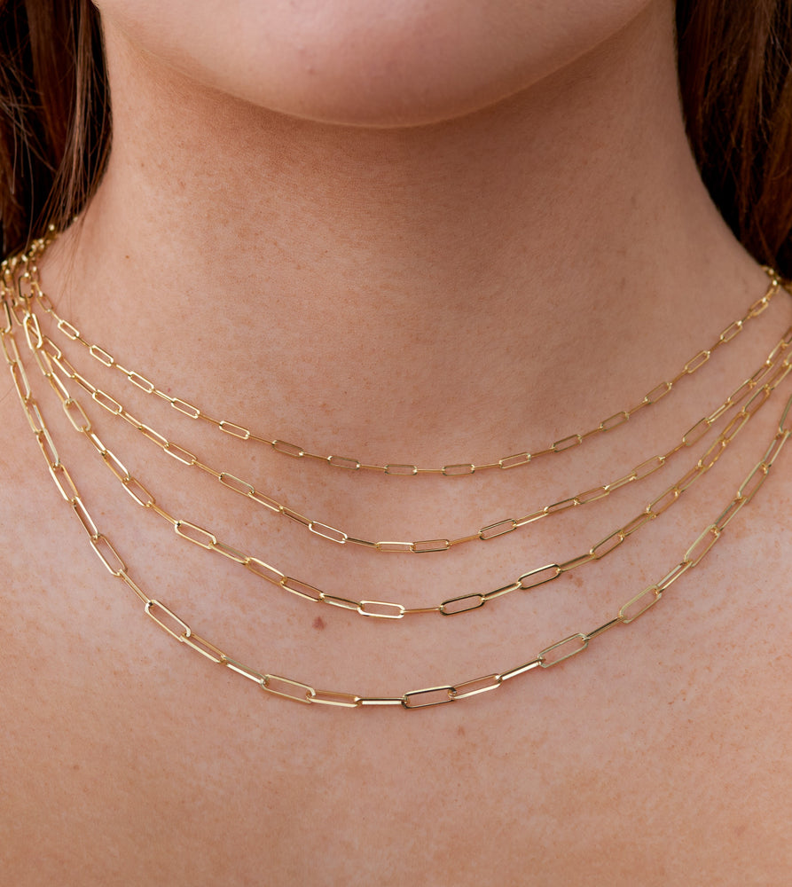 10k Gold Paperclip Chain Necklace - 14K - OLIVE & CHAIN Fine Jewelry