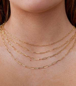 10k Gold Paperclip Chain Necklace - 14K - OLIVE & CHAIN Fine Jewelry