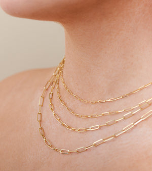 10k Gold Paperclip Chain Necklace - 14K - OLIVE & CHAIN Fine Jewelry
