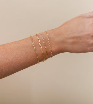 10k Gold Paperclip Chain Bracelet - 14K  - Olive & Chain Fine Jewelry